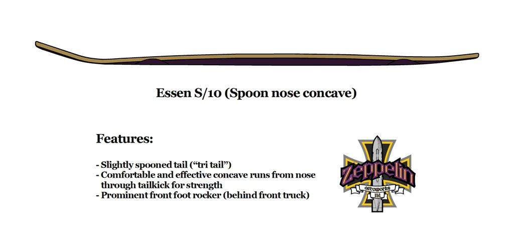 Zeppelin Aero Works Essen S/10 Complete Skateboard with Ace 77 AF1 trucks and Helium SR 65mm/95a wheels