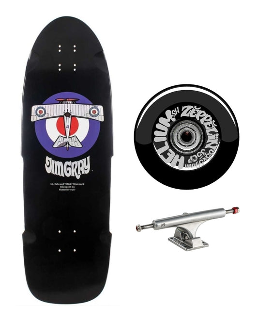 Zeppelin Aero Works Jim Gray S/10 Complete Skateboard with Ace 77 AF1 trucks and Helium SH 65mm/80a wheels